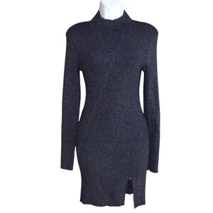 Lilyful Shimmer Bodycon Long Sleeve Mini Dress NEW